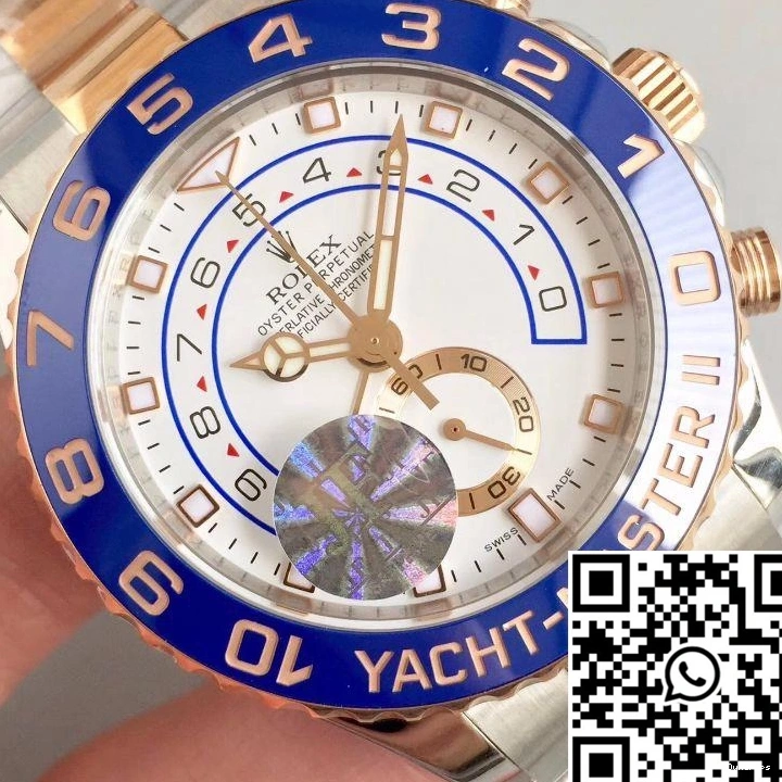 Yacht II 1268 Rolex Master Rose Dial Trendsetting Gold Factory White JF 116681 0723